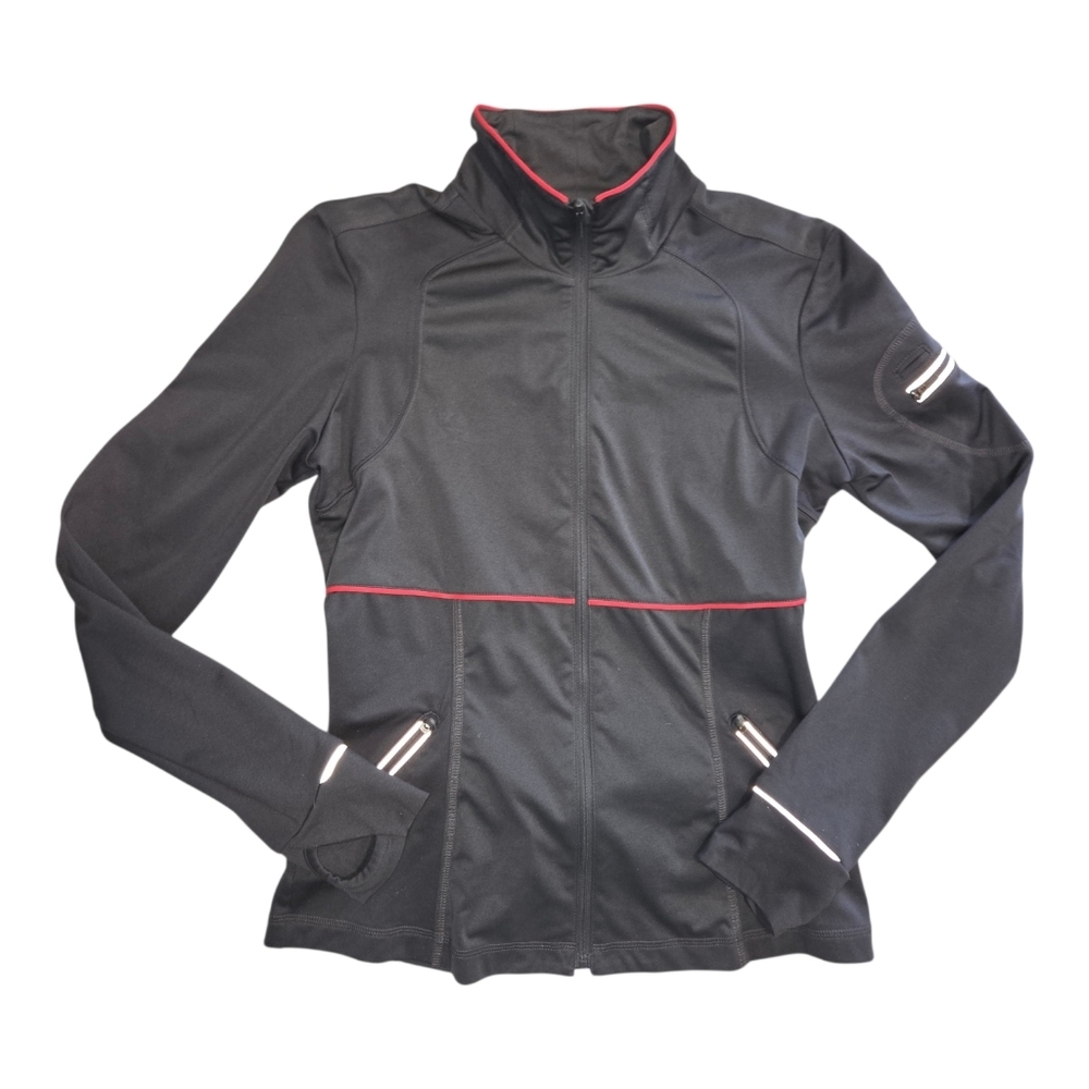 Athleta grey cycling trail fitted track jacket